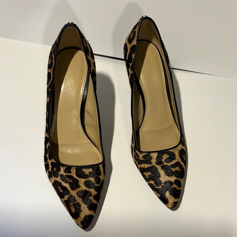 MAKE OFFED!!  Calf hair Leopard Print Michael Kors Heels